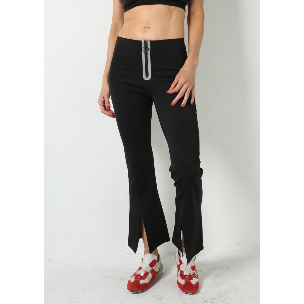 DLC Black Performance Leggings | Reflective Zip Detail | High Rise | XS